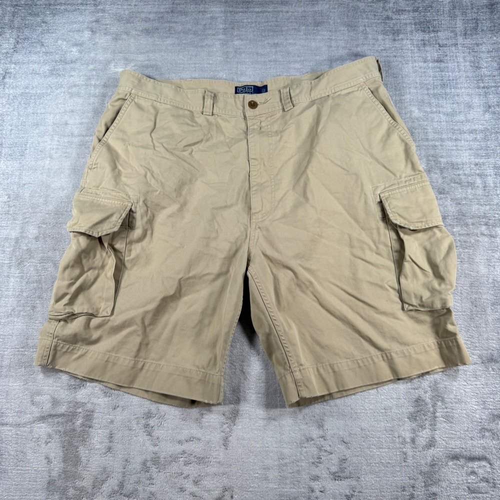 Polo Ralph Lauren Shorts Mens 42 Khaki Tan Cargo Chino Baggy Twill Utility